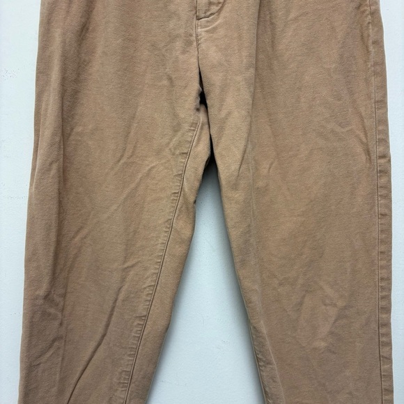 COS Mens Tan Pleated Soft Cotton Tapered Leg Trousers - Picture 6 of 11